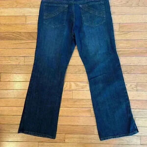 CAbi Wide Leg Blue Jeans Women's Size 12 Stretch Cotton Spandex Denim